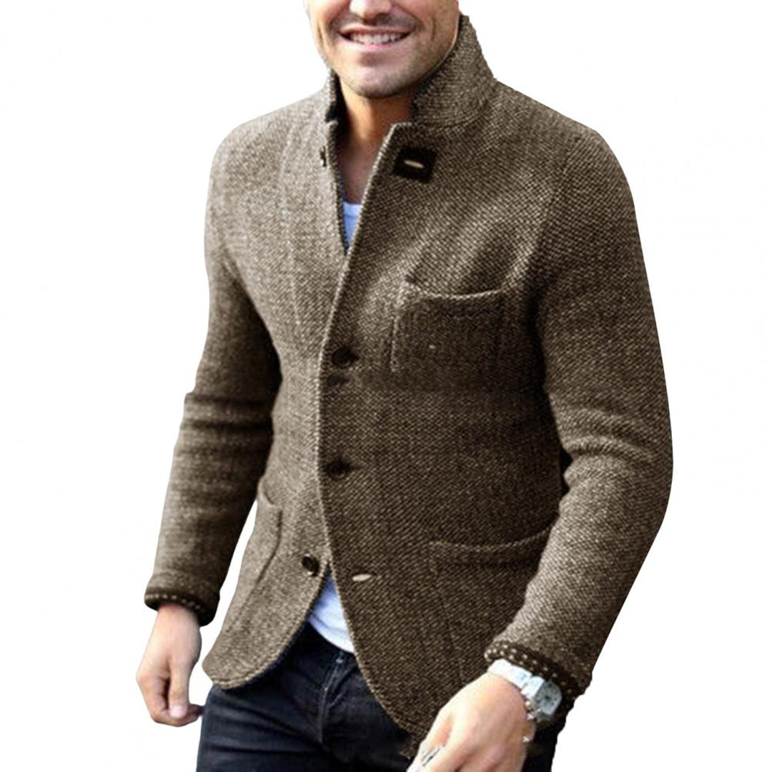 Tweedjacke – Einreihig – Taschen – Blazerjacke – Herrenjacke-Khaki-S-Chaps Herrenmode