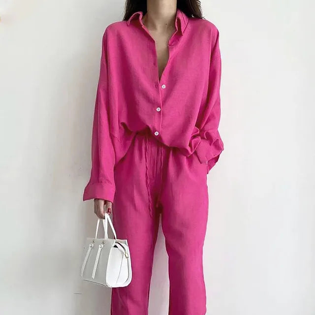 Damen und Hosen Set Stoff Stretch
