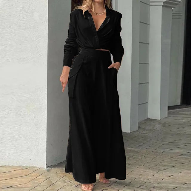 Damen und Hosen Set Stoff Stretch