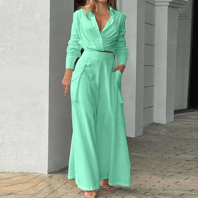 Damen und Hosen Set Stoff Stretch