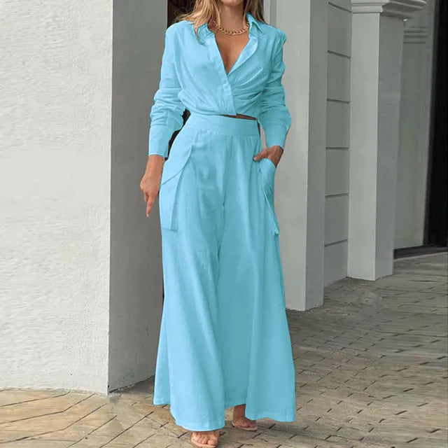 Damen und Hosen Set Stoff Stretch