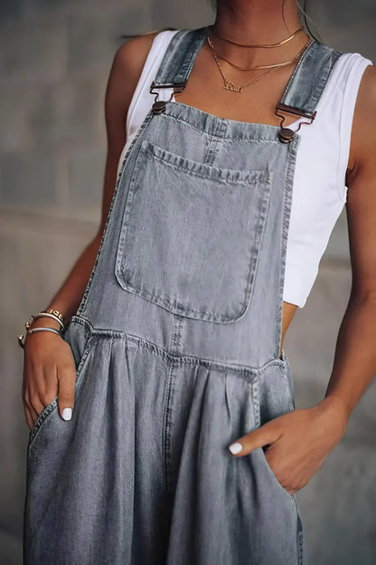 Damen Denim-Overall Trendig Ohne Ärmel Blau - Norvielle