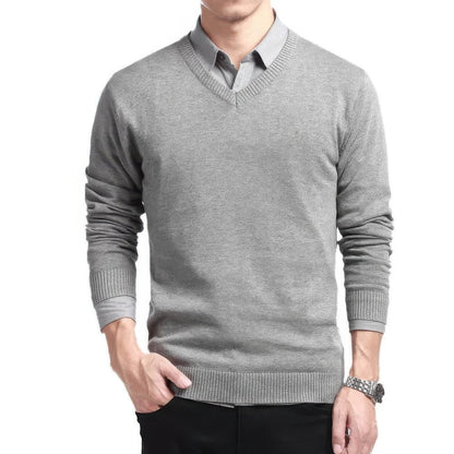 Herren Pullover V-Ausschnitt Ruhige Form