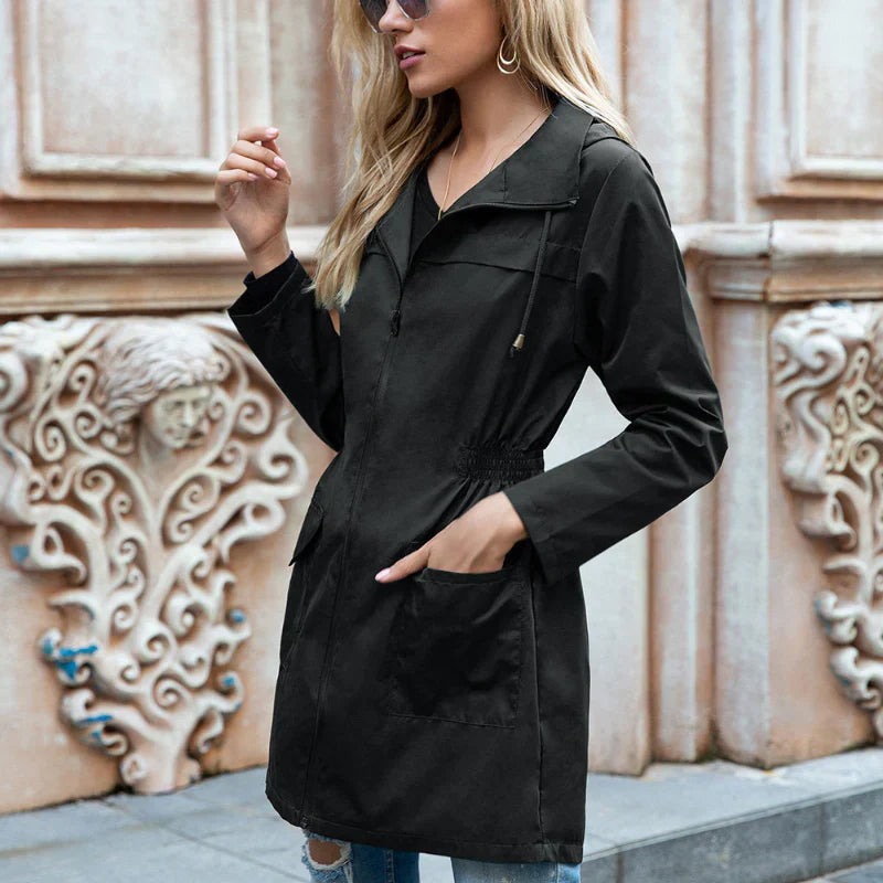 Damen Outdoorjacke Lange Modische Waterproof