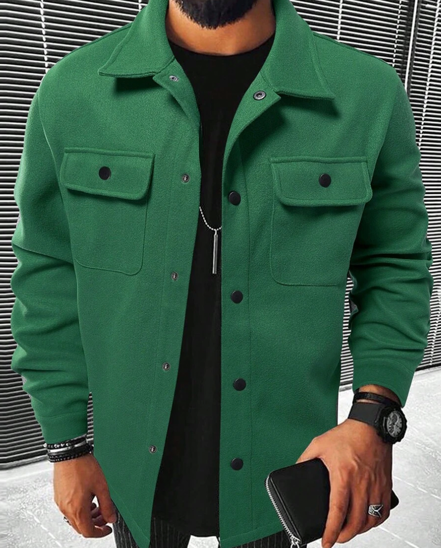 Überhemd | Button-Up | Atemtaschen | Hemdjacke | Herrenbekleidung-Dunkelgrün-XS-Chaps Herrenmode