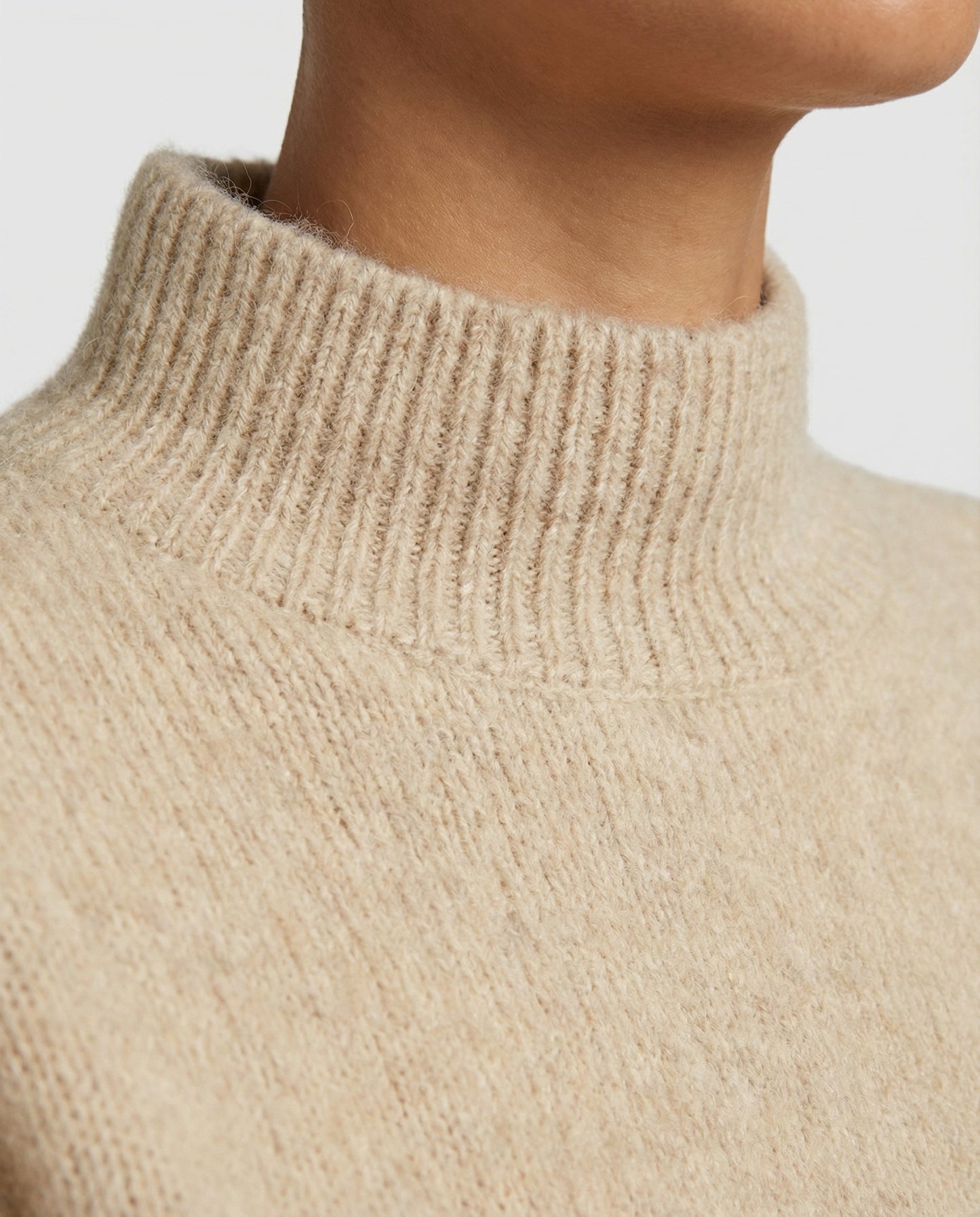 Weicher Damen Rollkragenpullover Kaschmir Beige