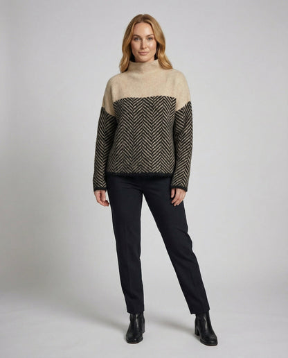 Weicher Damen Rollkragenpullover Kaschmir Beige