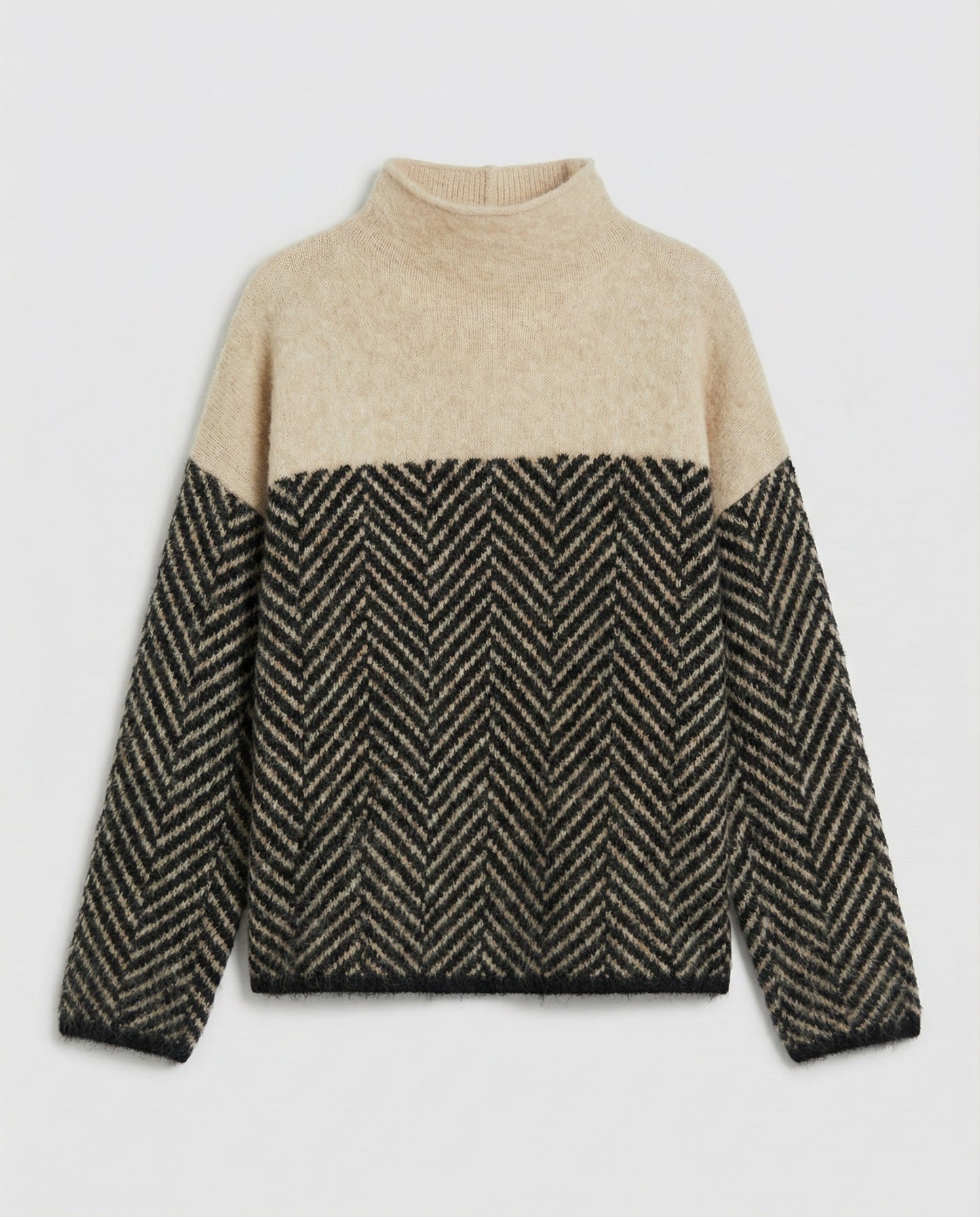 Weicher Damen Rollkragenpullover Kaschmir Beige