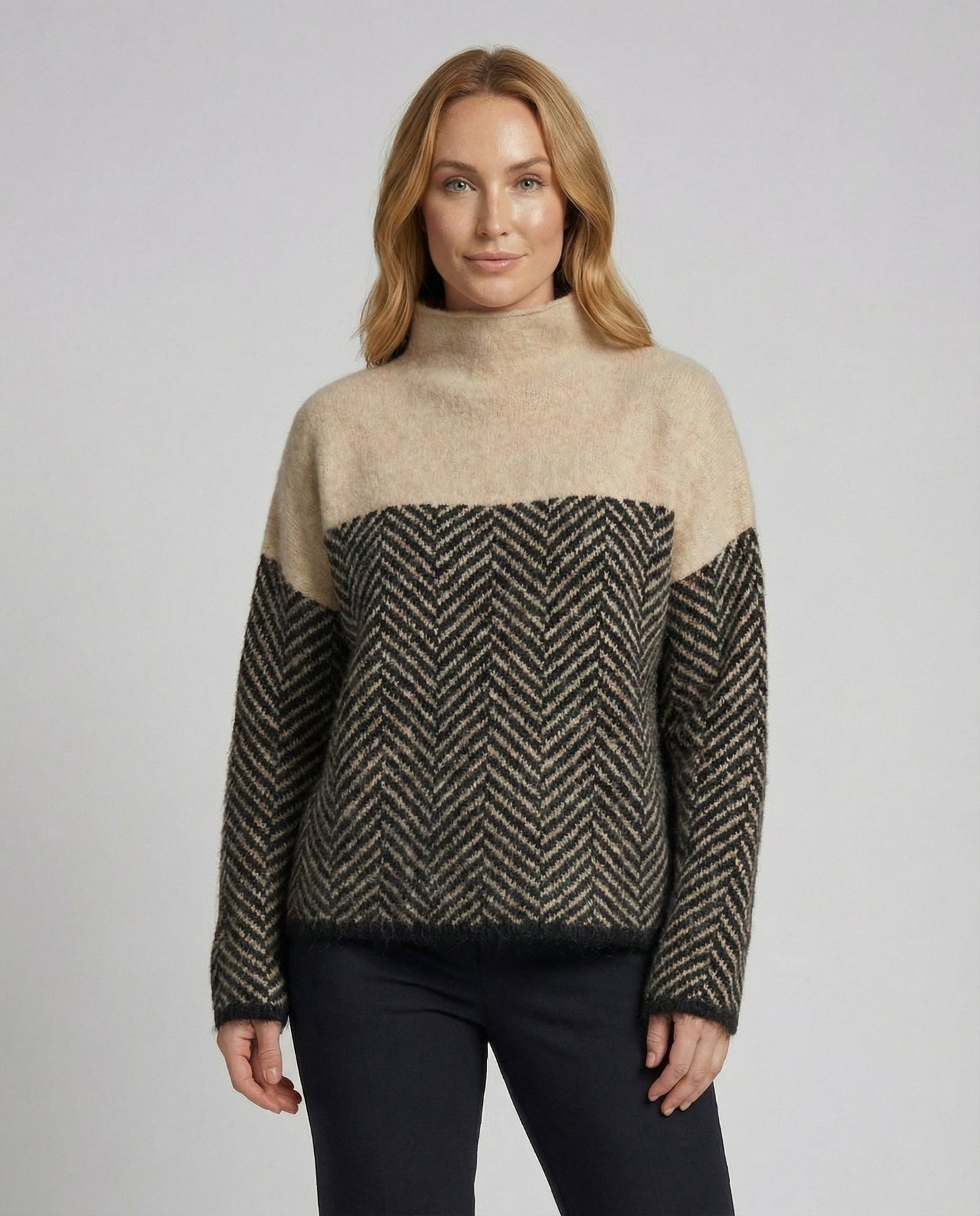 Weicher Damen Rollkragenpullover Kaschmir Beige - Norvielle