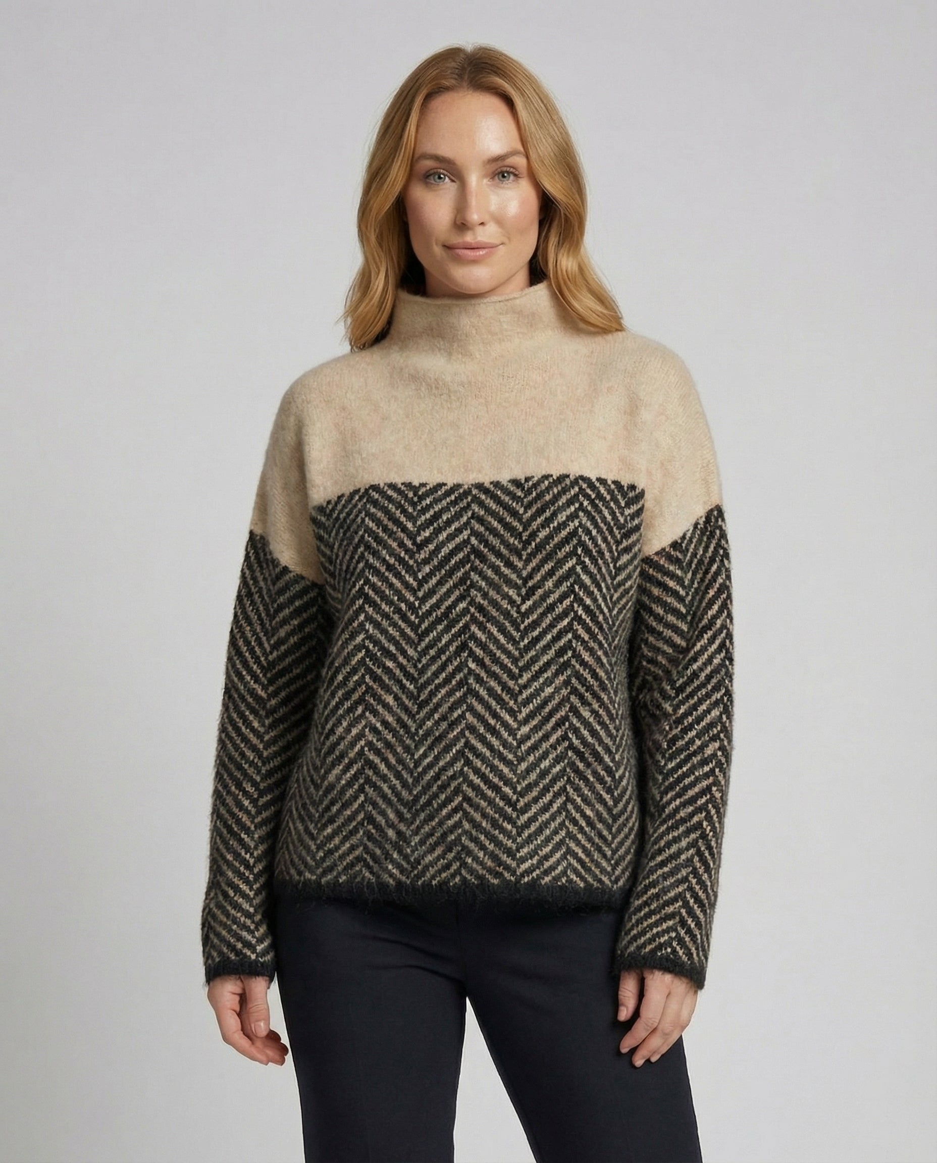 Weicher Damen Rollkragenpullover Kaschmir Beige - Norvielle