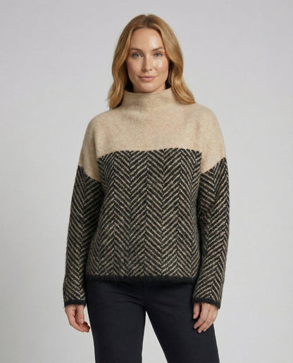 Weicher Damen Rollkragenpullover Kaschmir Beige - Norvielle