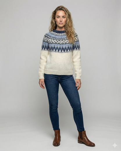 Damen Strickpullover Nordisch Merino