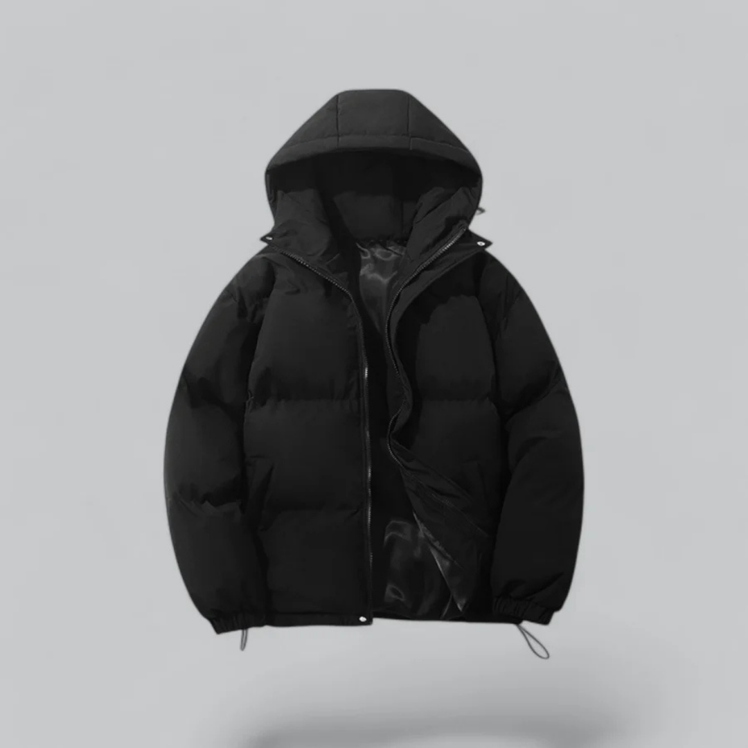 Unisex Daunenjacke Pufferjacke mit Kapuze und Reißverschluss - Norvielle
