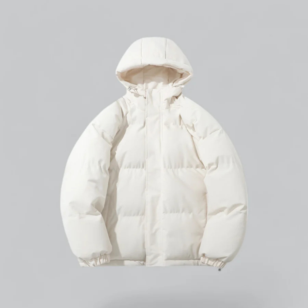 Unisex Daunenjacke Pufferjacke mit Kapuze und Reißverschluss