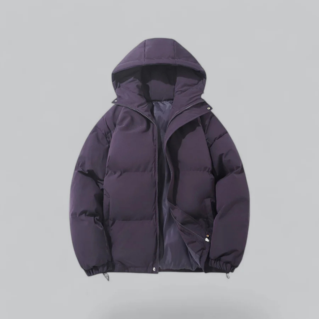 Unisex Daunenjacke Pufferjacke mit Kapuze und Reißverschluss