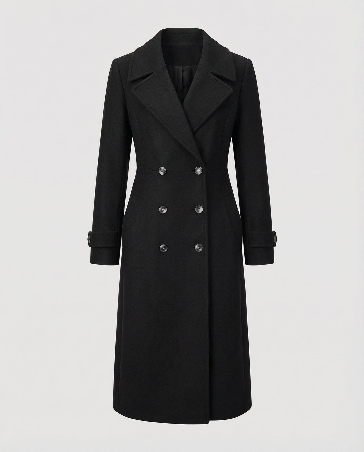 Eleganter Damen Wollmantel Doppelreihig