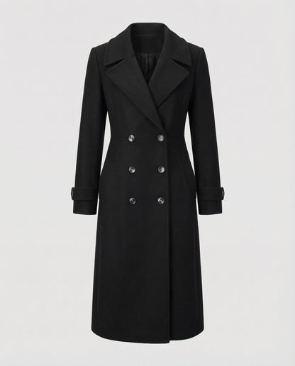 Eleganter Damen Wollmantel Doppelreihig