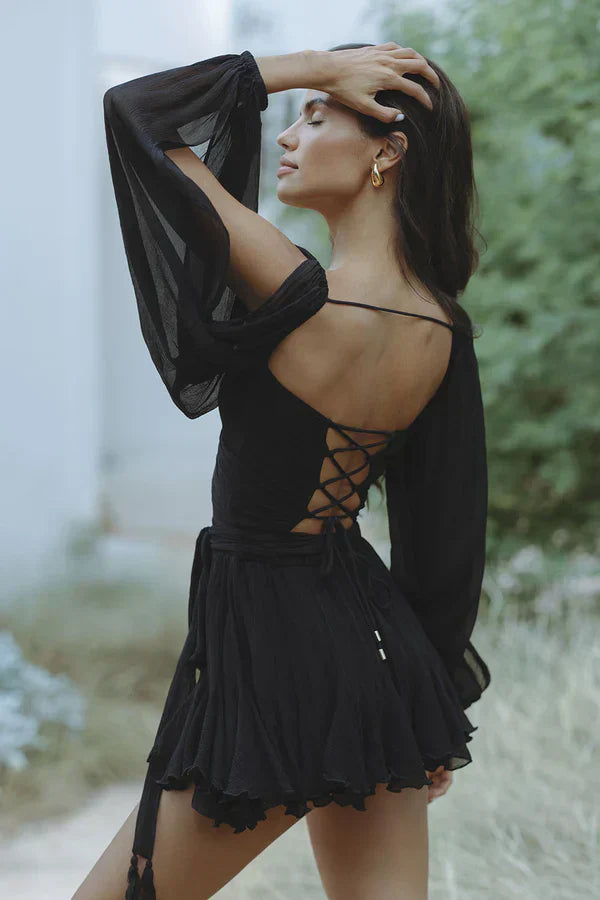 Norvielle Damen Sommerkleid Leicht Blumenmuster - Norvielle