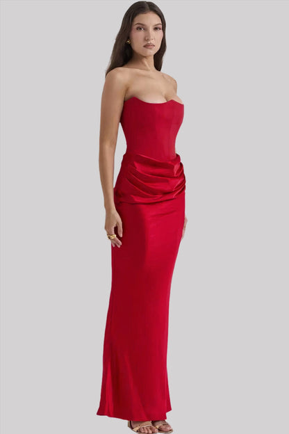 Damen Maxikleid Schulterfrei Elegant