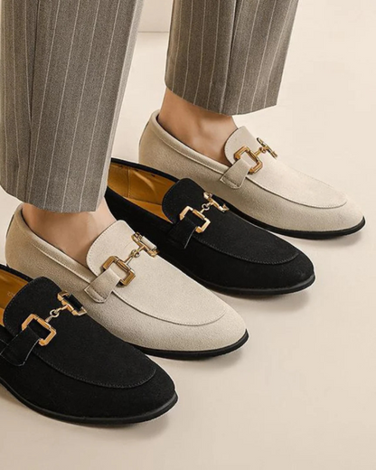 Elias Herren Loafer Wildleder Edles Metall Detail