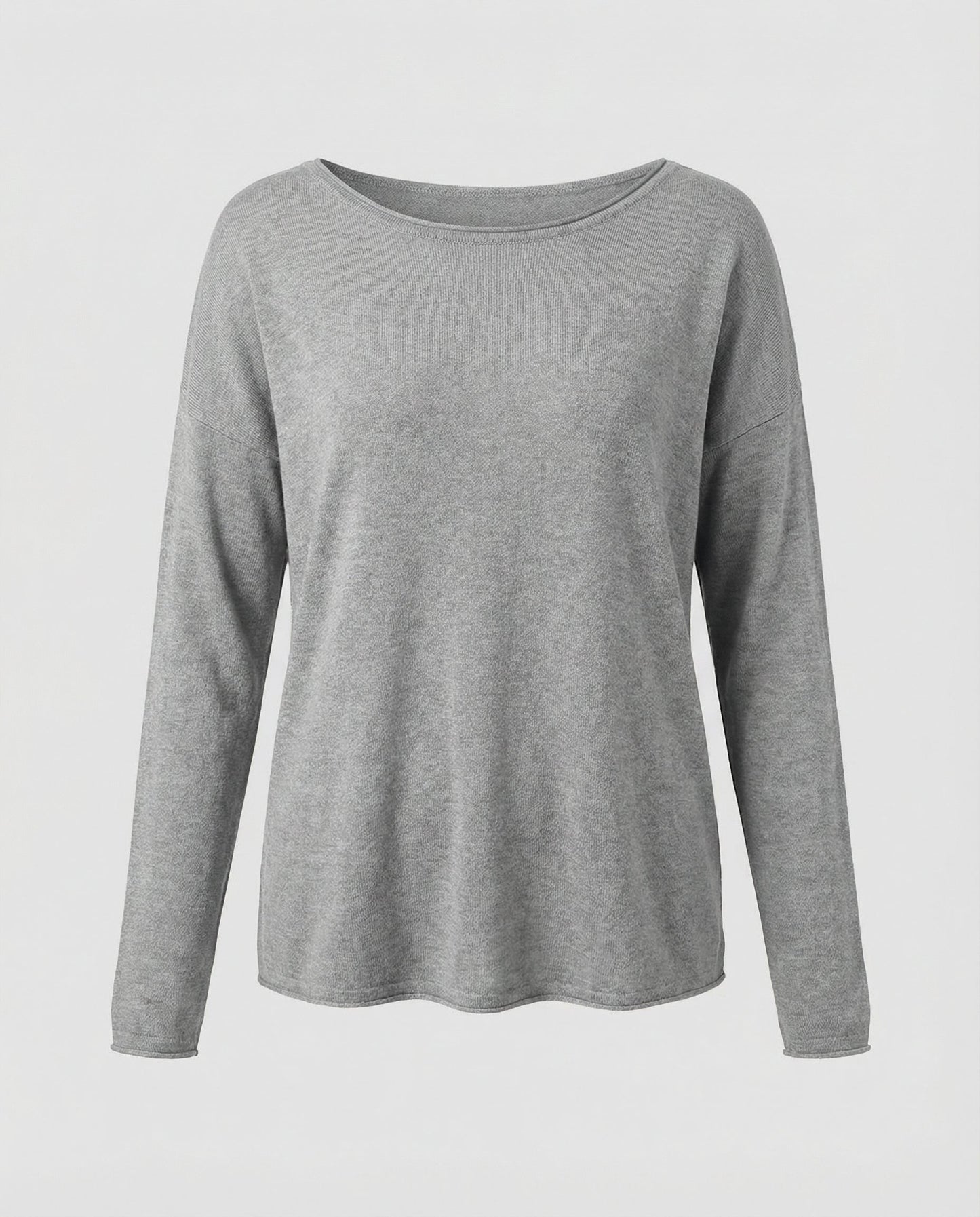 Damen Langarmshirt Leicht Baumwolle Weiß