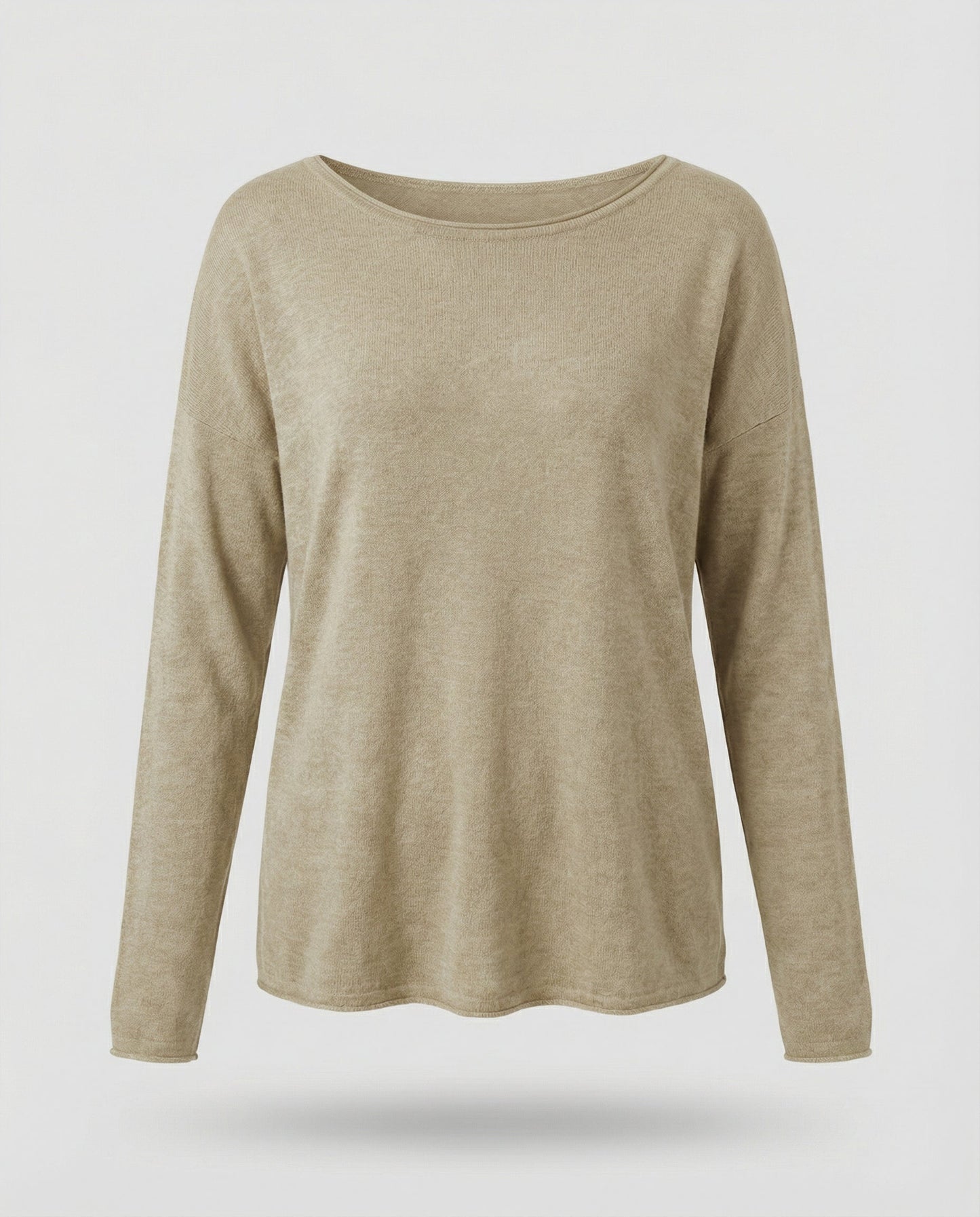Damen Langarmshirt Leicht Baumwolle Weiß