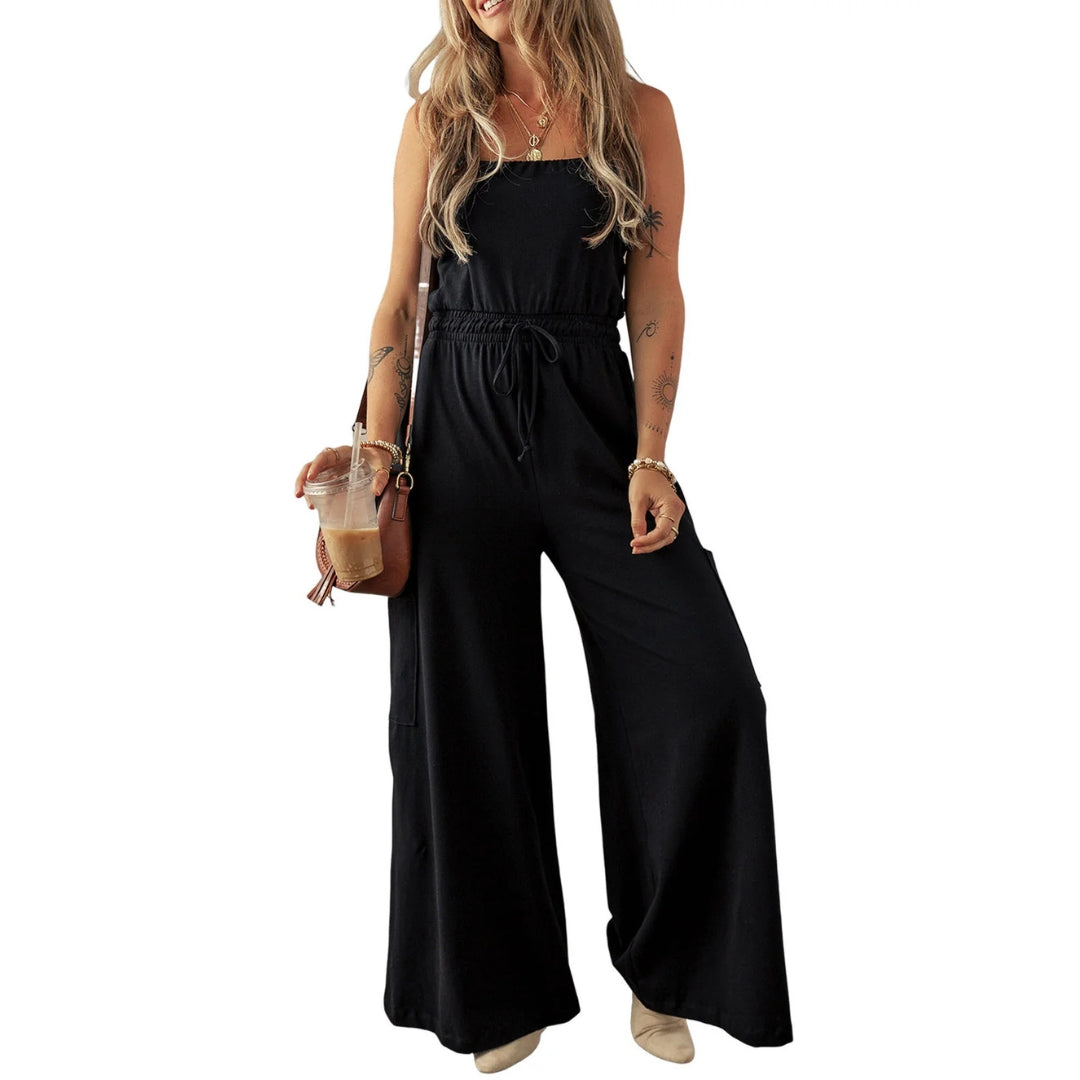 Damen Jumpsuit Blumenmuster Weites Bein Eleganz