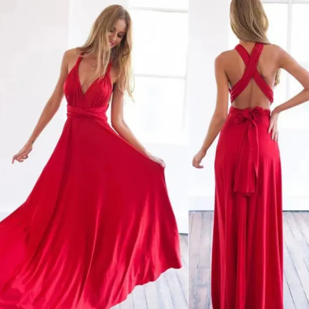 Damen Maxi Wickelkleid