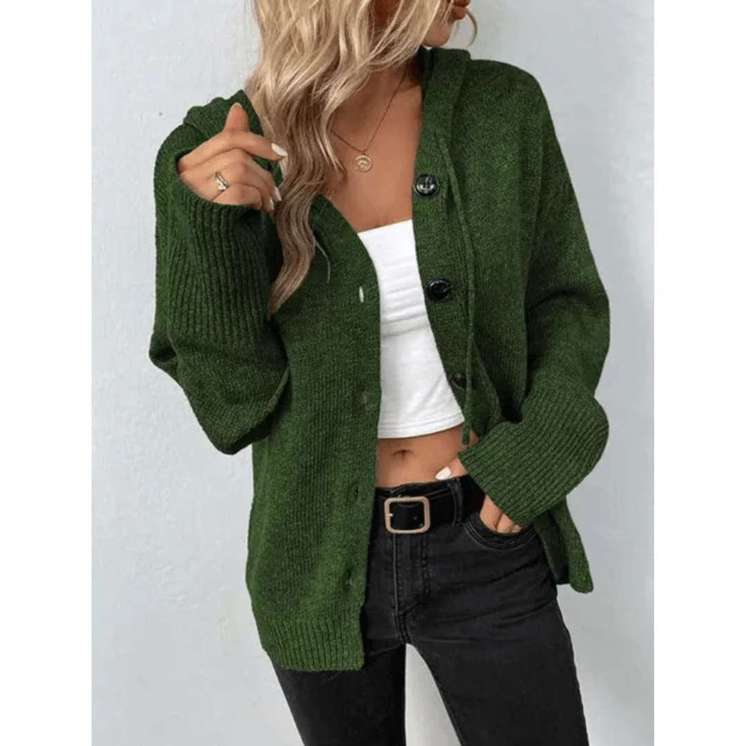 Damen Strickjacke Warm Knopfverschluss