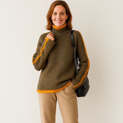 Damen Pullover Norwegermuster Gerade Passform - Norvielle
