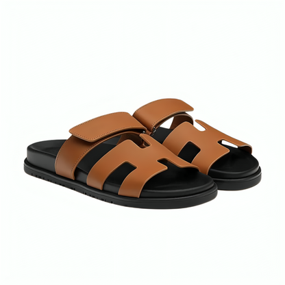 Elegante Milano Damen Slipper Italienischer Stil Leder Schwarz - Norvielle