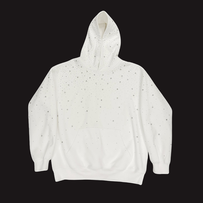 Solayne Sparkle Hoodie weiß mit Strasssteinen Vorderansicht