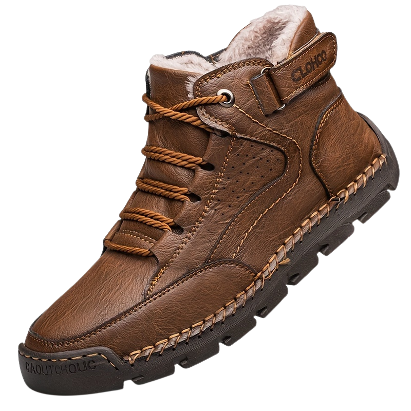 Herren Winterschuhe Knöchelhoch Leder Schnürung