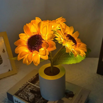 LED Tischlampe Sonnenblumen Design Wiederaufladbar