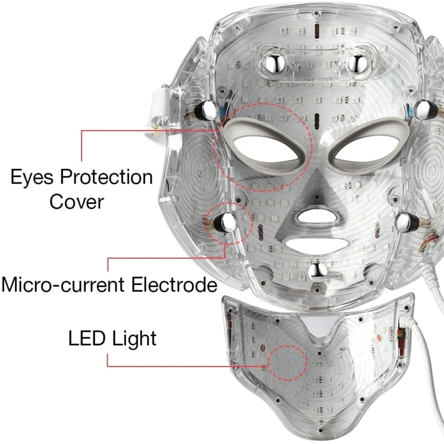 LED Gesichtsmaske 7 Farben Photon Lichttherapie für Gesicht und Hals