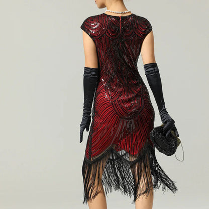Gatsby-Stil Damenkleid Glitzernd