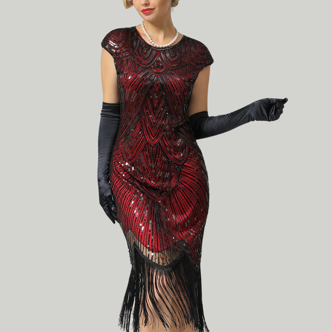 Gatsby-Stil Damenkleid Glitzernd