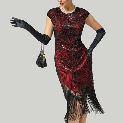 Gatsby-Stil Damenkleid Glitzernd
