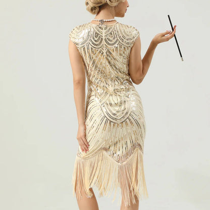 Gatsby-Stil Damenkleid Glitzernd