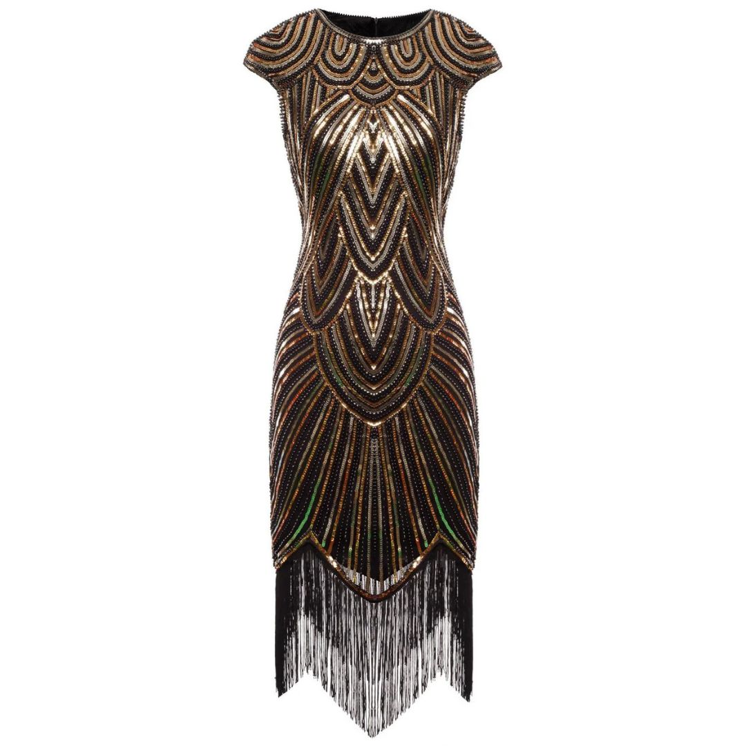 Gatsby-Stil Damenkleid Glitzernd