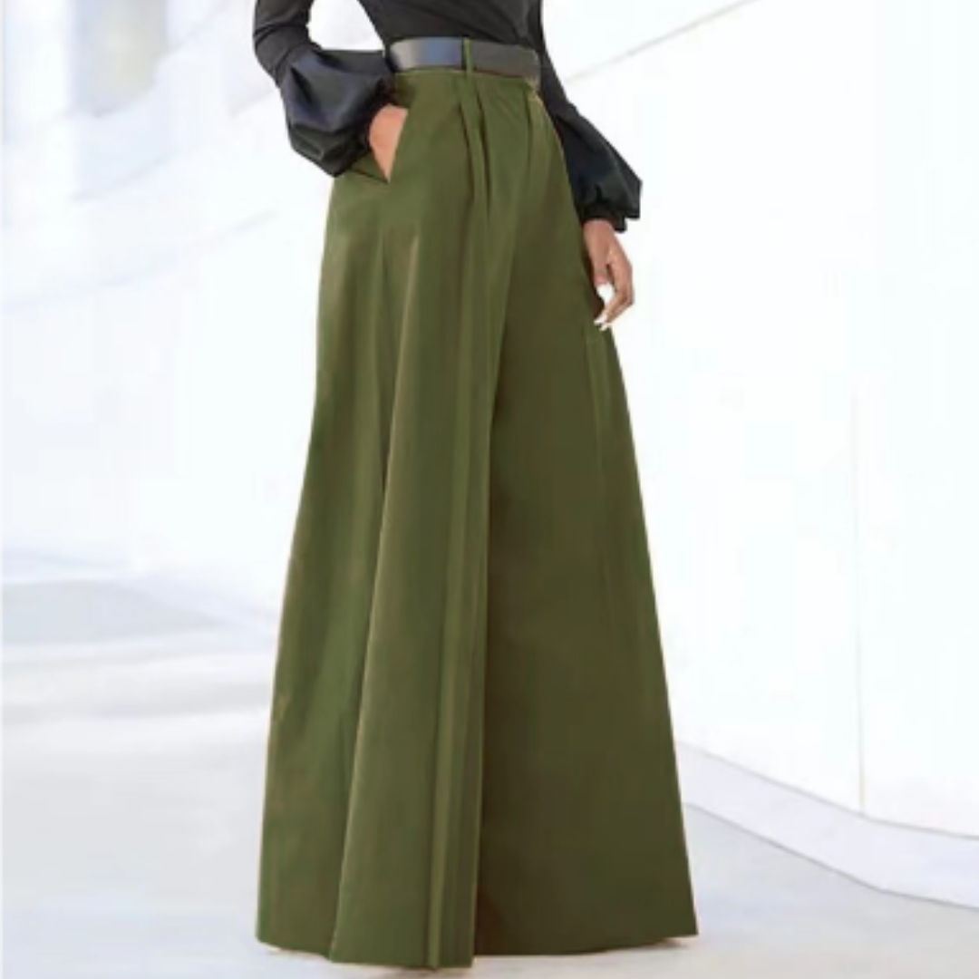Damen Palazzo-Hose Hochtailliert Weites Bein - Norvielle