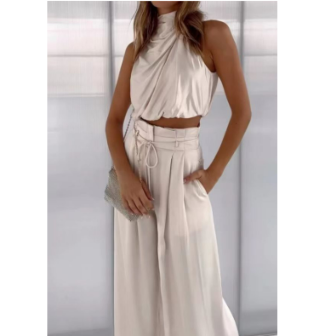 Damen Zweiteiliges Set Crop- und Weite Hose - Norvielle