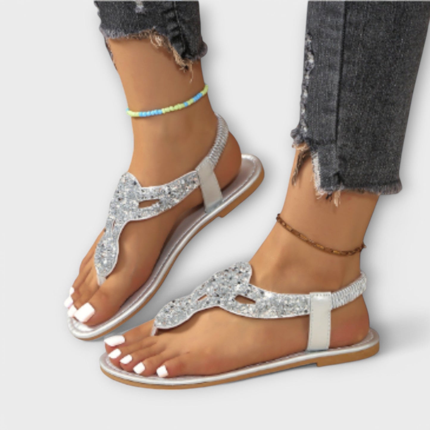 Orthopädische Damen Sandalen Kristall Dekoration - Norvielle