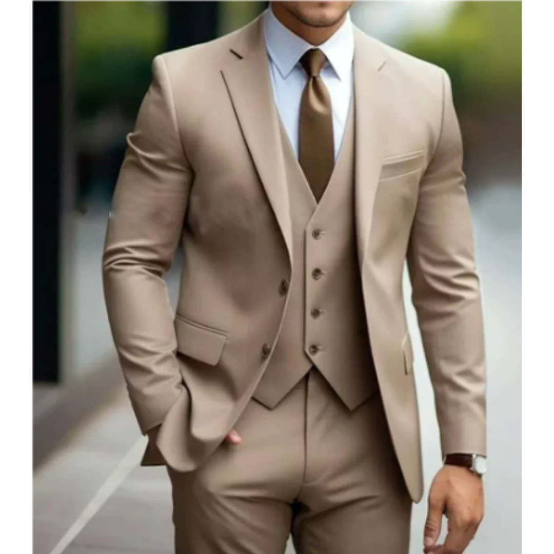 Herrenanzug Dreiteilig Zweiknopf-Blazer