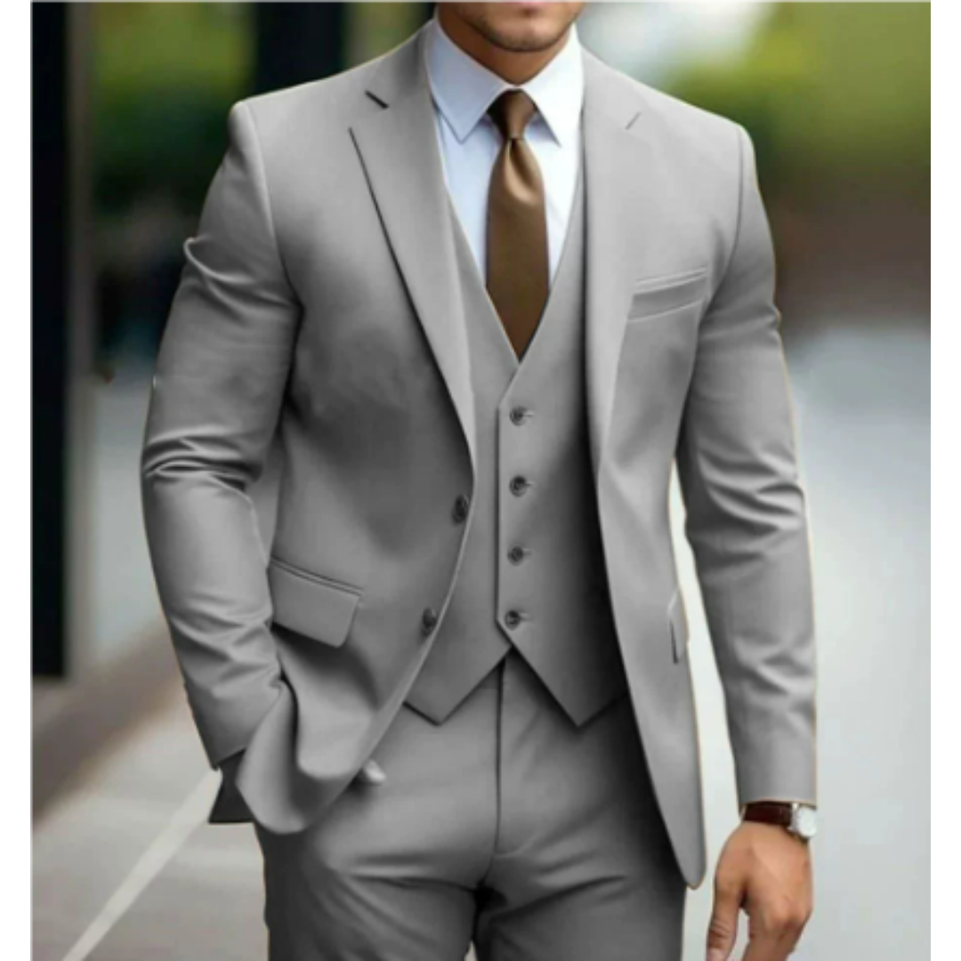Herrenanzug Dreiteilig Zweiknopf-Blazer
