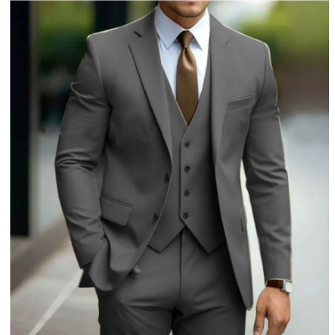 Herrenanzug Dreiteilig Zweiknopf-Blazer