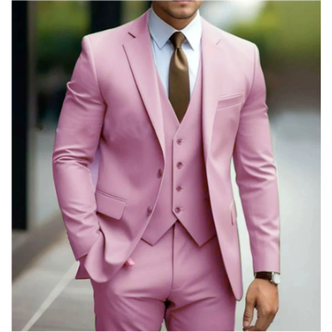 Herrenanzug Dreiteilig Zweiknopf-Blazer