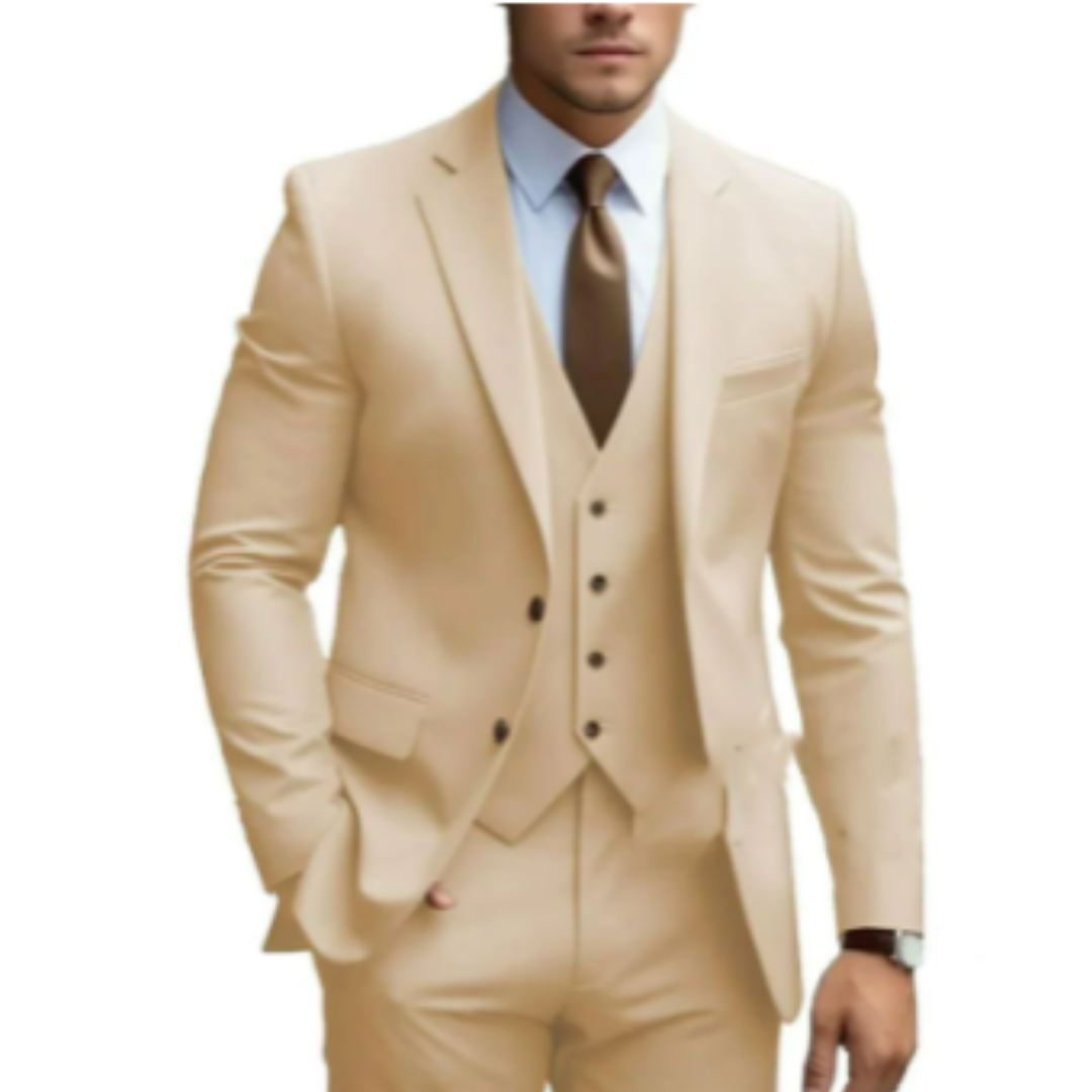 Herrenanzug Dreiteilig Zweiknopf-Blazer