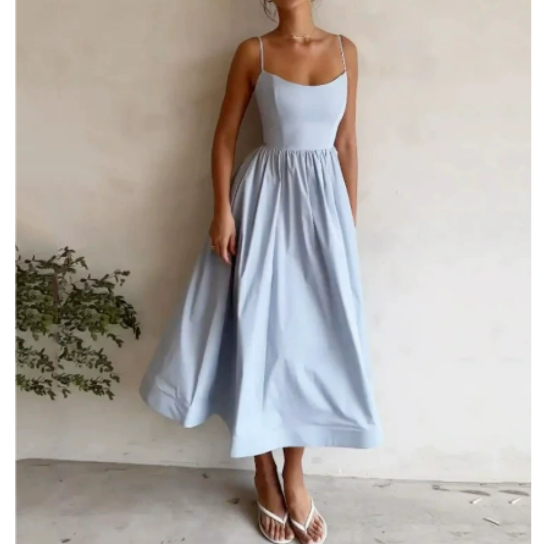 Damen A-Linien Kleid Ärmellos Midi - Norvielle