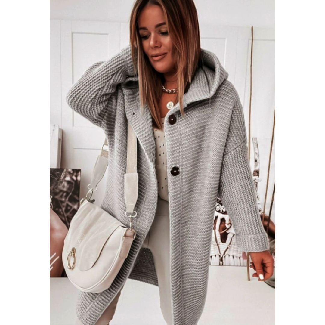 Damen Cardigan Mit Kapuze